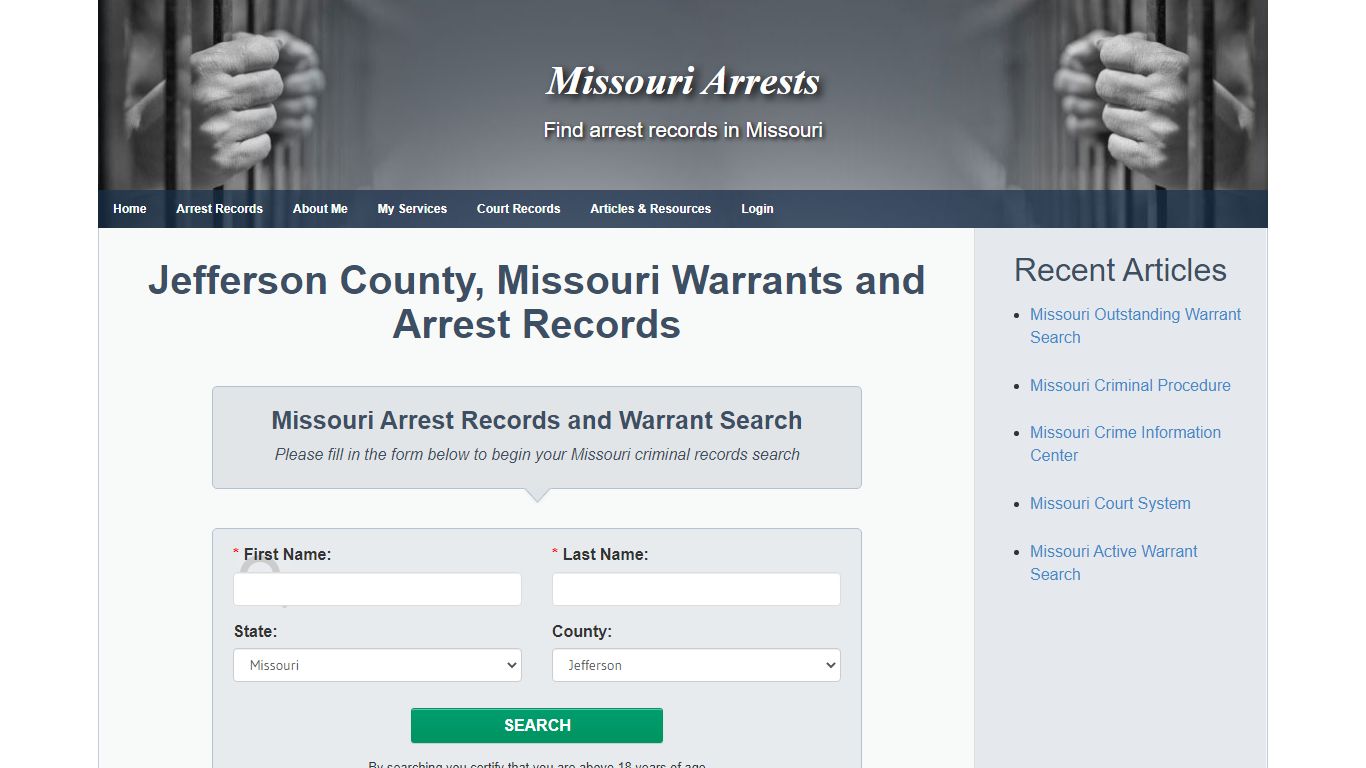 Jefferson County, Missouri Warrants and Arrest Records ...